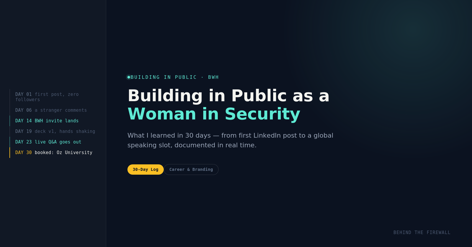 Building in Public as a Woman in Cybersecurity 